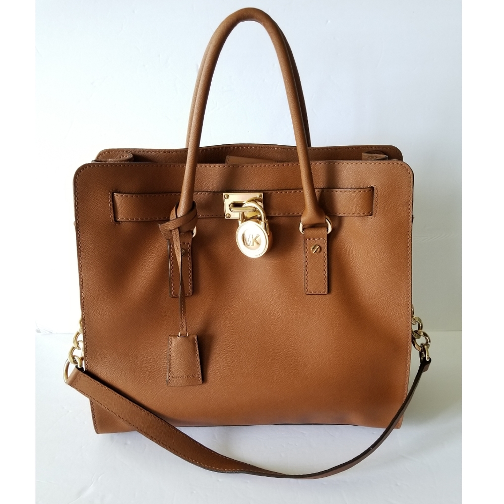 Michael Kors Large Hamilton Saffiano Tote Camel / Cognac Bag